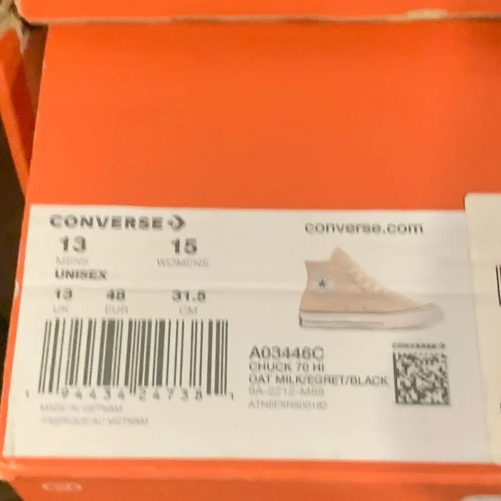 Converse Chuck All Star 70 Canvas Oat Milk High Top Shoes Men's Size 13 A03446C